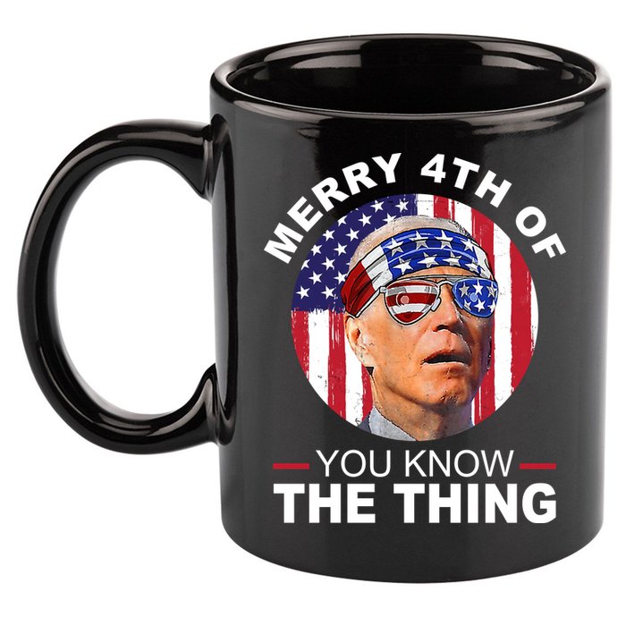 Merry 4th Of You Know The Thing Confused Biden 4th Of July 11oz C Handle Ceramic Mug
