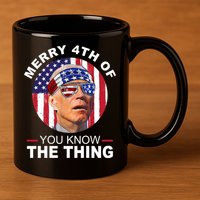Merry 4th Of You Know The Thing Confused Biden 4th Of July 11oz C Handle Ceramic Mug