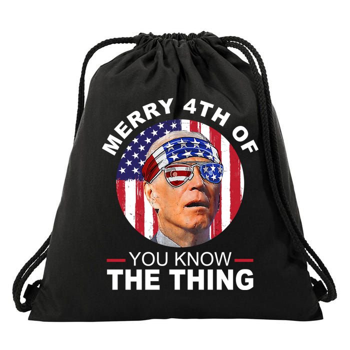 Merry 4th Of You Know The Thing Confused Biden 4th Of July Drawstring Bag