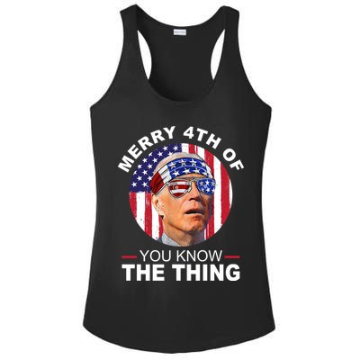 Merry 4th Of You Know The Thing Confused Biden 4th Of July Ladies PosiCharge Competitor Racerback Tank