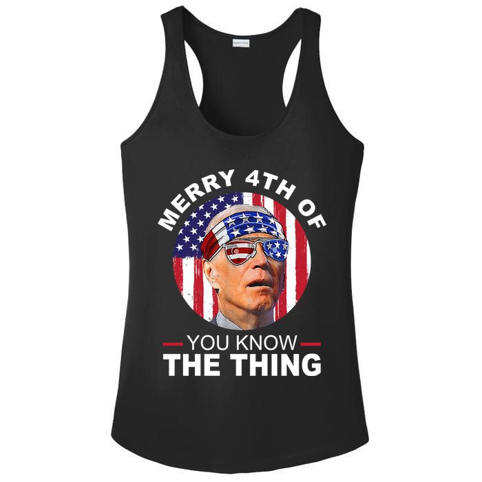 Merry 4th Of You Know The Thing Confused Biden 4th Of July Ladies PosiCharge Competitor Racerback Tank