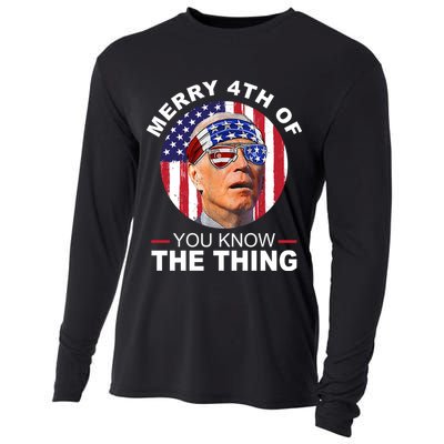 Merry 4th Of You Know The Thing Confused Biden 4th Of July Cooling Performance Long Sleeve Crew