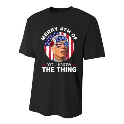 Merry 4th Of You Know The Thing Confused Biden 4th Of July Youth Performance Sprint T-Shirt