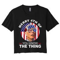 Merry 4th Of You Know The Thing Confused Biden 4th Of July Crop Top