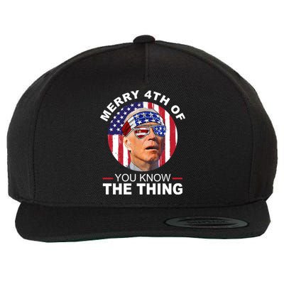 Merry 4th Of You Know The Thing Confused Biden 4th Of July Wool Snapback Cap