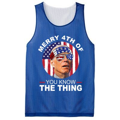 Merry 4th Of You Know The Thing Confused Biden 4th Of July Mesh Reversible Basketball Jersey Tank