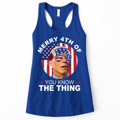 Merry 4th Of You Know The Thing Confused Biden 4th Of July Womens Tank Top