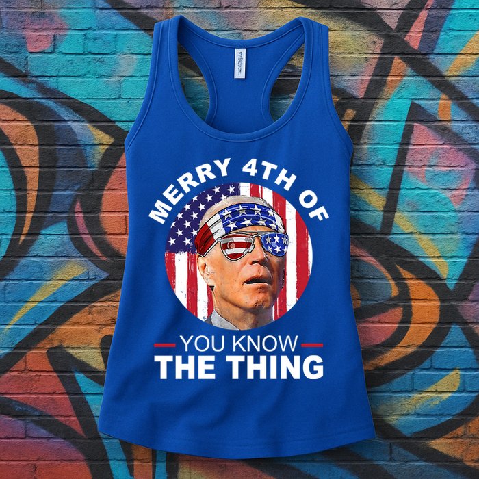 Merry 4th Of You Know The Thing Confused Biden 4th Of July Womens Tank Top