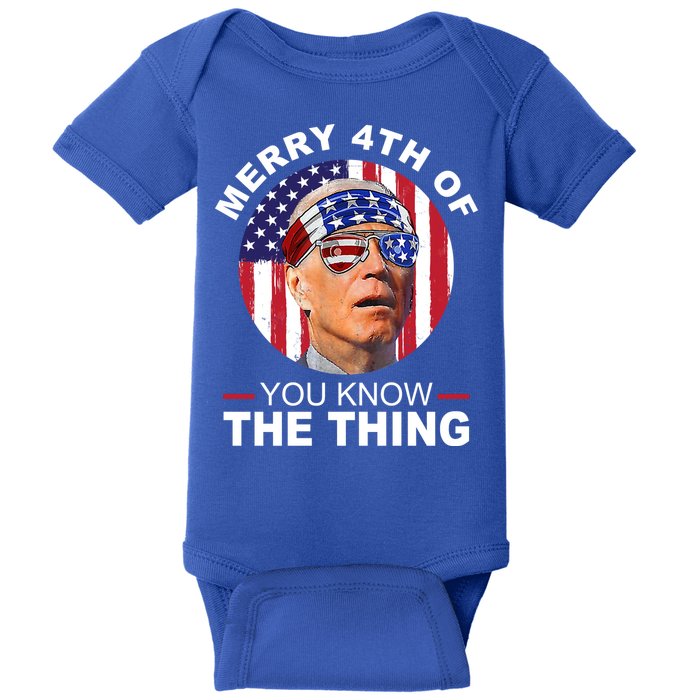 Merry 4th Of You Know The Thing Confused Biden 4th Of July Baby Bodysuit