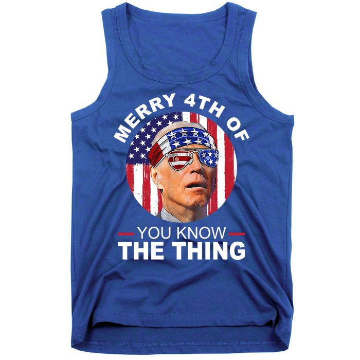 Merry 4th Of You Know The Thing Confused Biden 4th Of July Tank Top