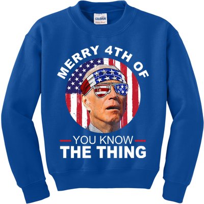 Merry 4th Of You Know The Thing Confused Biden 4th Of July Kids Sweatshirt