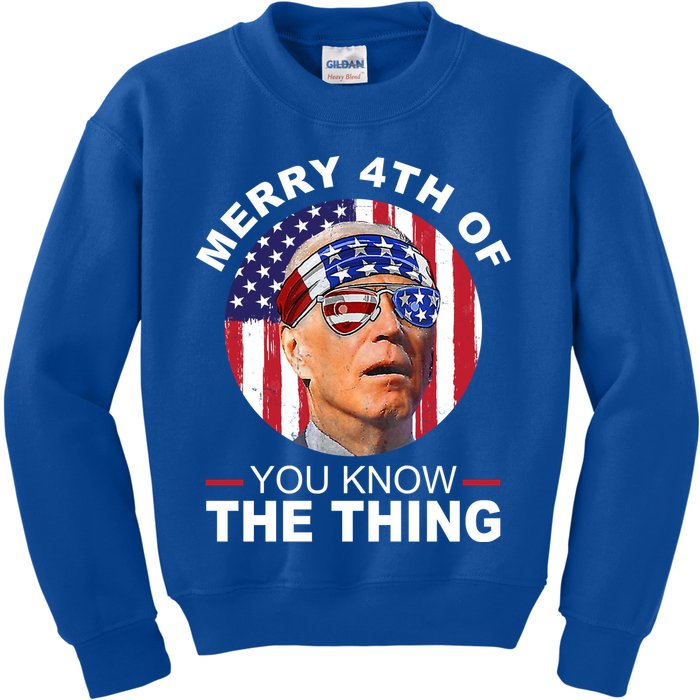 Merry 4th Of You Know The Thing Confused Biden 4th Of July Kids Sweatshirt
