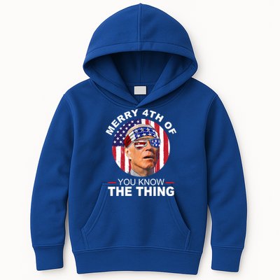Merry 4th Of You Know The Thing Confused Biden 4th Of July Kids Hoodie