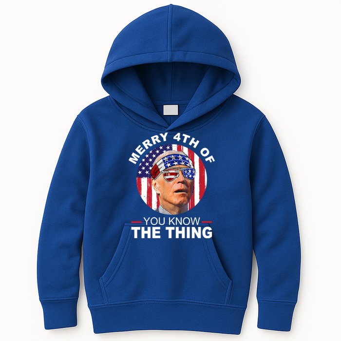 Merry 4th Of You Know The Thing Confused Biden 4th Of July Kids Hoodie