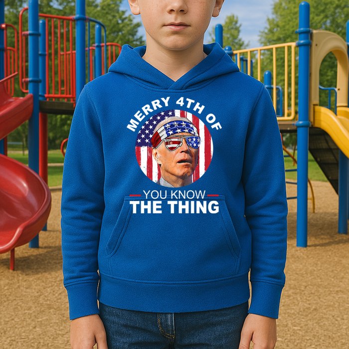 Merry 4th Of You Know The Thing Confused Biden 4th Of July Kids Hoodie