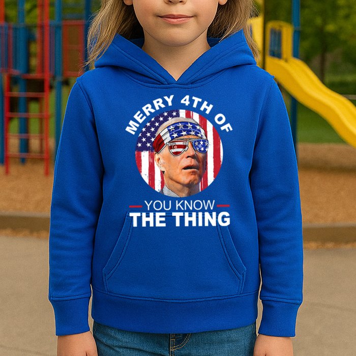 Merry 4th Of You Know The Thing Confused Biden 4th Of July Kids Hoodie