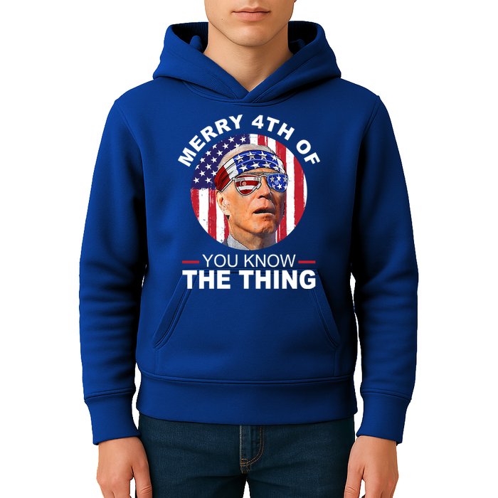 Merry 4th Of You Know The Thing Confused Biden 4th Of July Kids Hoodie