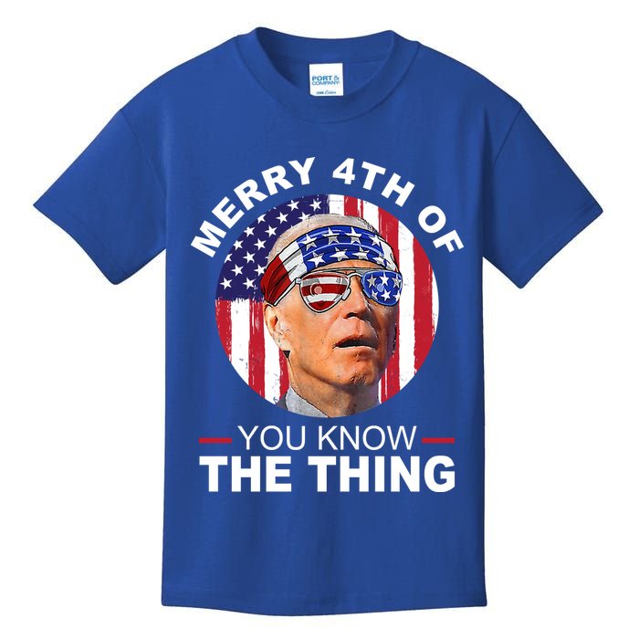 Merry 4th Of You Know The Thing Confused Biden 4th Of July Kids T-Shirt