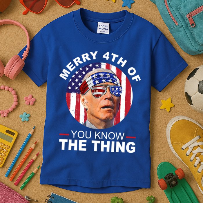 Merry 4th Of You Know The Thing Confused Biden 4th Of July Kids T-Shirt