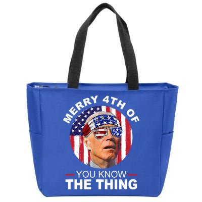 Merry 4th Of You Know The Thing Confused Biden 4th Of July Zip Tote Bag