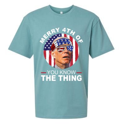 Merry 4th Of You Know The Thing Confused Biden 4th Of July Sueded Cloud Jersey T-Shirt