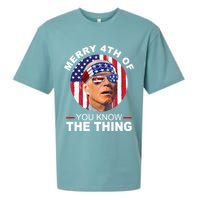Merry 4th Of You Know The Thing Confused Biden 4th Of July Sueded Cloud Jersey T-Shirt