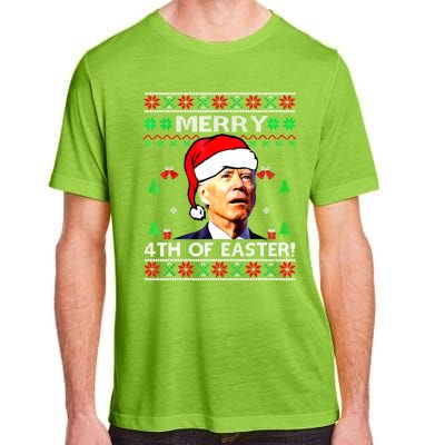 Merry 4th Of Easter Funny Joe Biden Christmas Ugly Sweater Adult ChromaSoft Performance T-Shirt