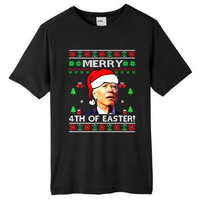 Merry 4th Of Easter Funny Joe Biden Christmas Ugly Sweater Tall Fusion ChromaSoft Performance T-Shirt