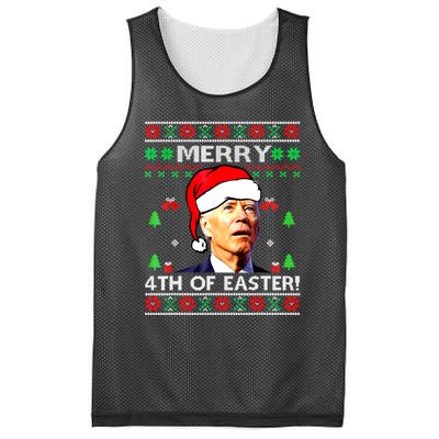 Merry 4th Of Easter Funny Joe Biden Christmas Ugly Sweater Mesh Reversible Basketball Jersey Tank