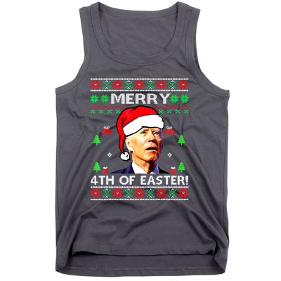 Merry 4th Of Easter Funny Joe Biden Christmas Ugly Sweater Tank Top