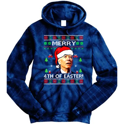 Merry 4th Of Easter Funny Joe Biden Christmas Ugly Sweater Tie Dye Hoodie