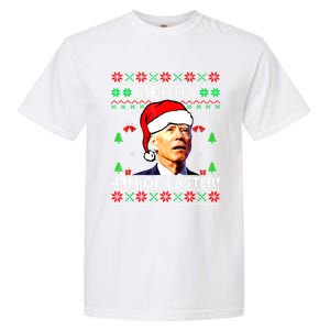 Merry 4th Of Easter Funny Joe Biden Christmas Ugly Sweater Garment-Dyed Heavyweight T-Shirt