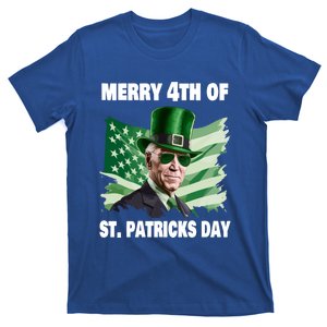 Merry 4th Of St PatrickS Day Funny Joe Biden Leprechaun Hat Gift T-Shirt