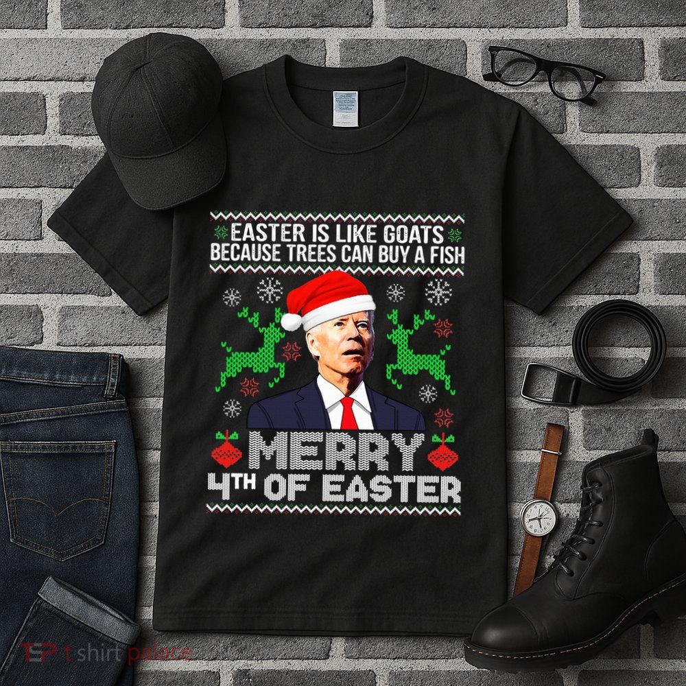 Merry 4th Of Easter Funny Christmas Ugly Sweater Tall T-Shirt