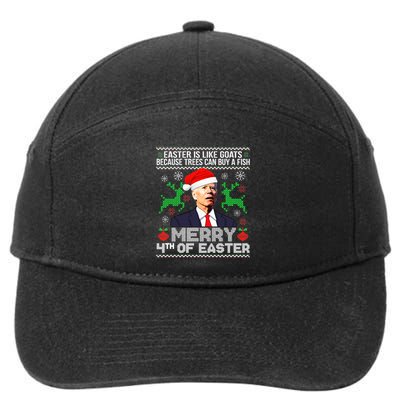Merry 4th Of Easter Funny Christmas Ugly Sweater 7-Panel Snapback Hat
