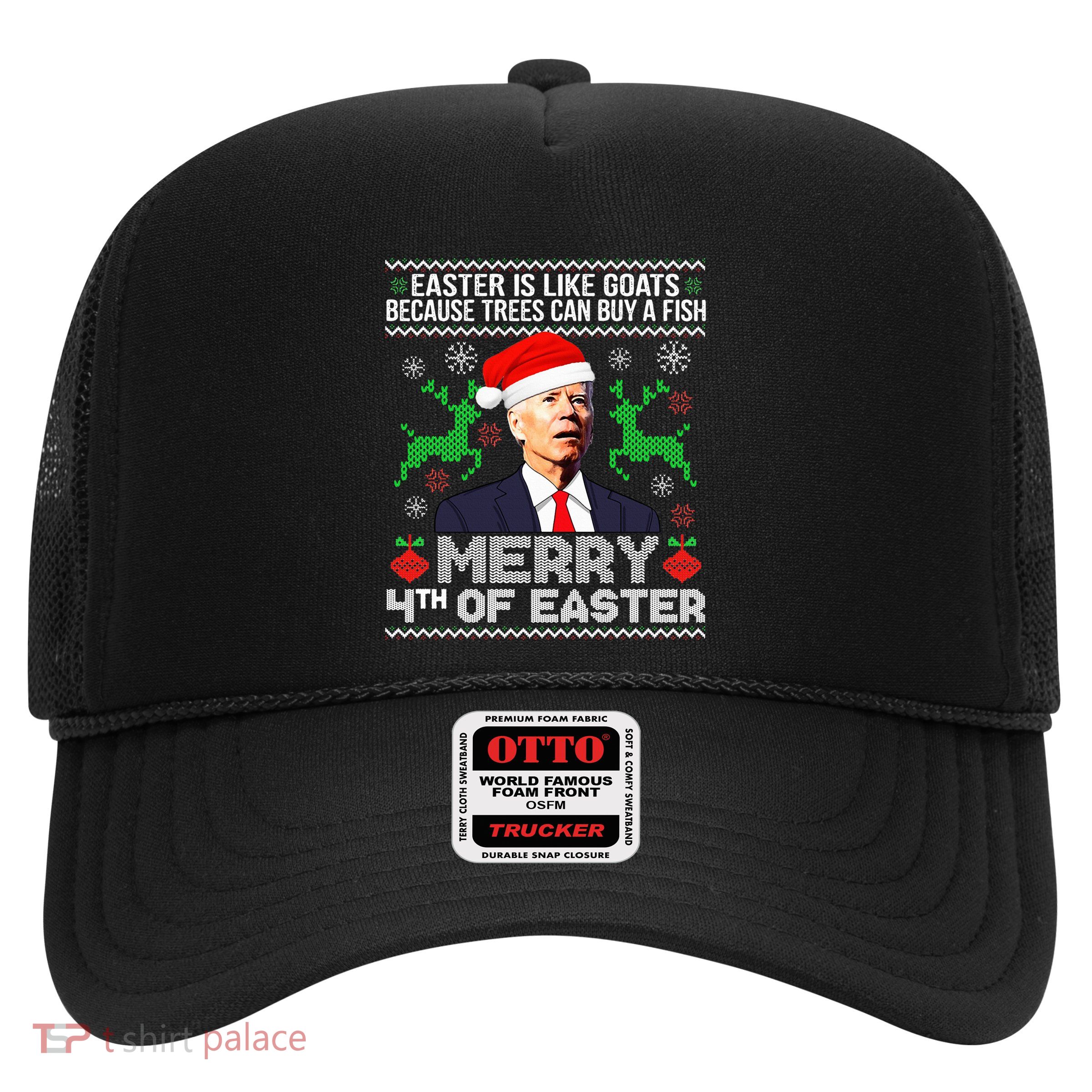 Merry 4th Of Easter Funny Christmas Ugly Sweater Trucker Hat