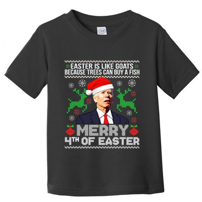 Merry 4th Of Easter Funny Christmas Ugly Sweater Toddler T-Shirt
