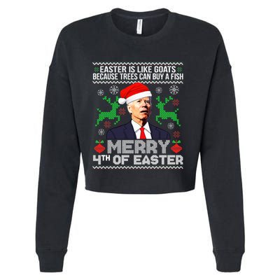 Merry 4th Of Easter Funny Christmas Ugly Sweater Cropped Pullover Crew