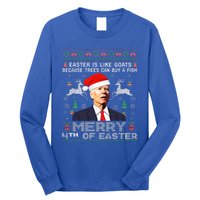 Merry 4th Of Easter Funny Biden Ugly Christmas Sweater  Long Sleeve Shirt