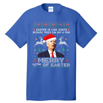 Merry 4th Of Easter Funny Biden Ugly Christmas Sweater  Tall T-Shirt