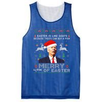 Merry 4th Of Easter Funny Biden Ugly Christmas Sweater  Mesh Reversible Basketball Jersey Tank