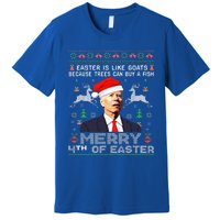 Merry 4th Of Easter Funny Biden Ugly Christmas Sweater  Premium T-Shirt