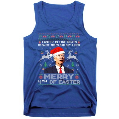 Merry 4th Of Easter Funny Biden Ugly Christmas Sweater  Tank Top