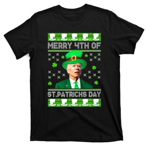 Merry 4th Of St Patricks Day Joe Biden Leprechaun Hat Clover Premium T-Shirt