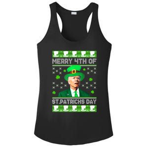 Merry 4th Of St Patricks Day Joe Biden Leprechaun Hat Clover Premium Ladies PosiCharge Competitor Racerback Tank