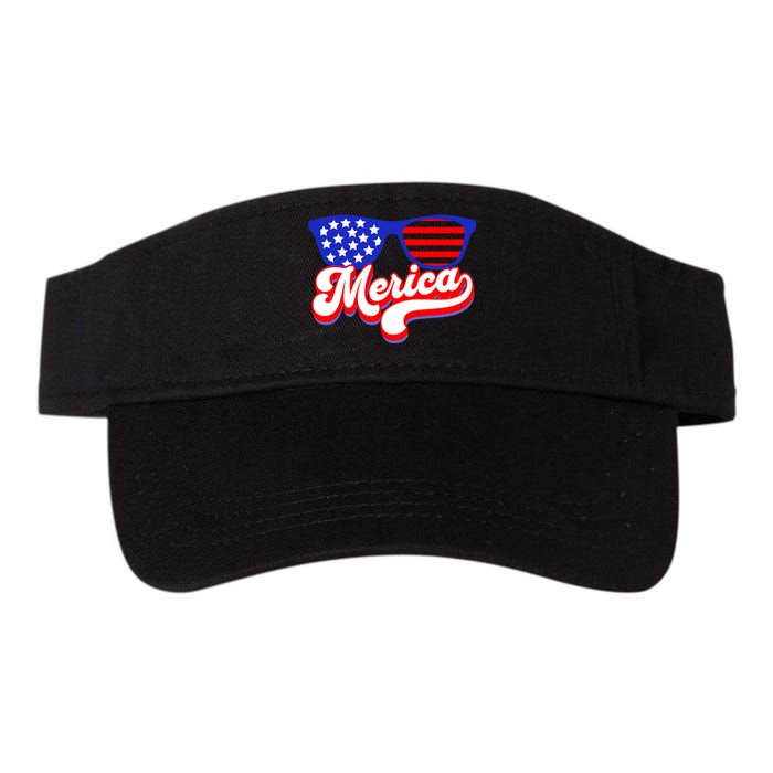 Merica 4th Of July Patriotic American Flag Apparel Valucap Bio-Washed Visor