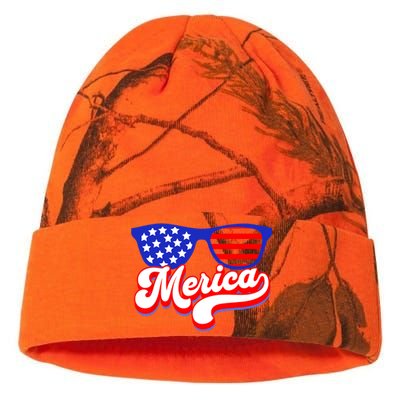 Merica 4th Of July Patriotic American Flag Apparel Kati Licensed 12" Camo Beanie