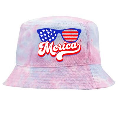 Merica 4th Of July Patriotic American Flag Apparel Tie-Dyed Bucket Hat