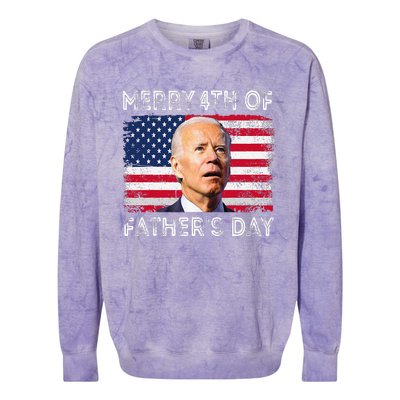 Merry 4th of July Father's Day 4th of July Colorblast Crewneck Sweatshirt