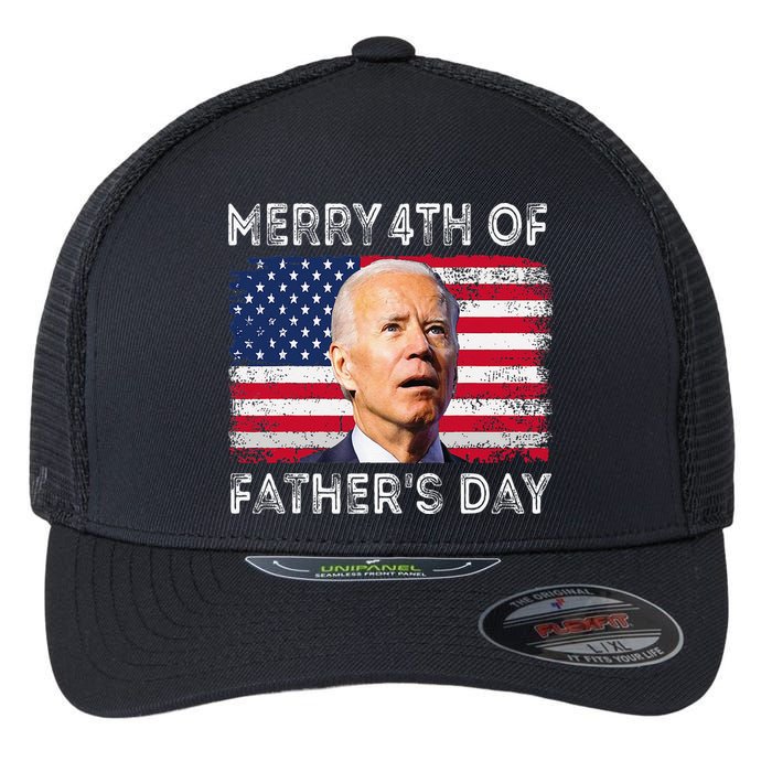 Merry 4th of July Father's Day 4th of July Flexfit Unipanel Trucker Cap